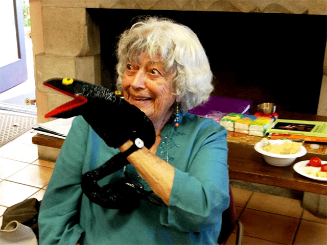 Violet Oaklander with puppet