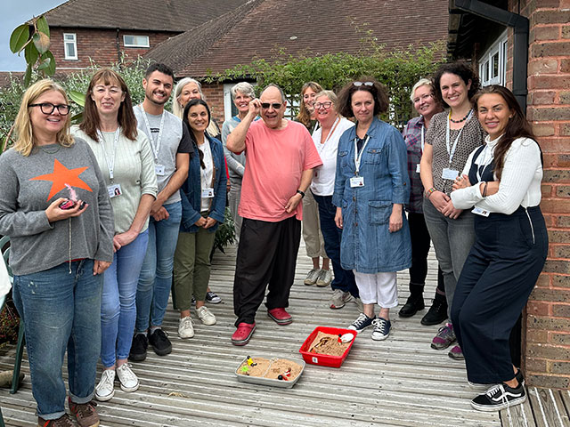 John with group of hospice counsellors in Sussex